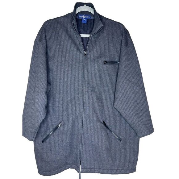 Ralph Lauren Other - Polo Ralph Lauren Full Zip Ribbed Gray Cotton  Men’s Shacket Jacket Sz M